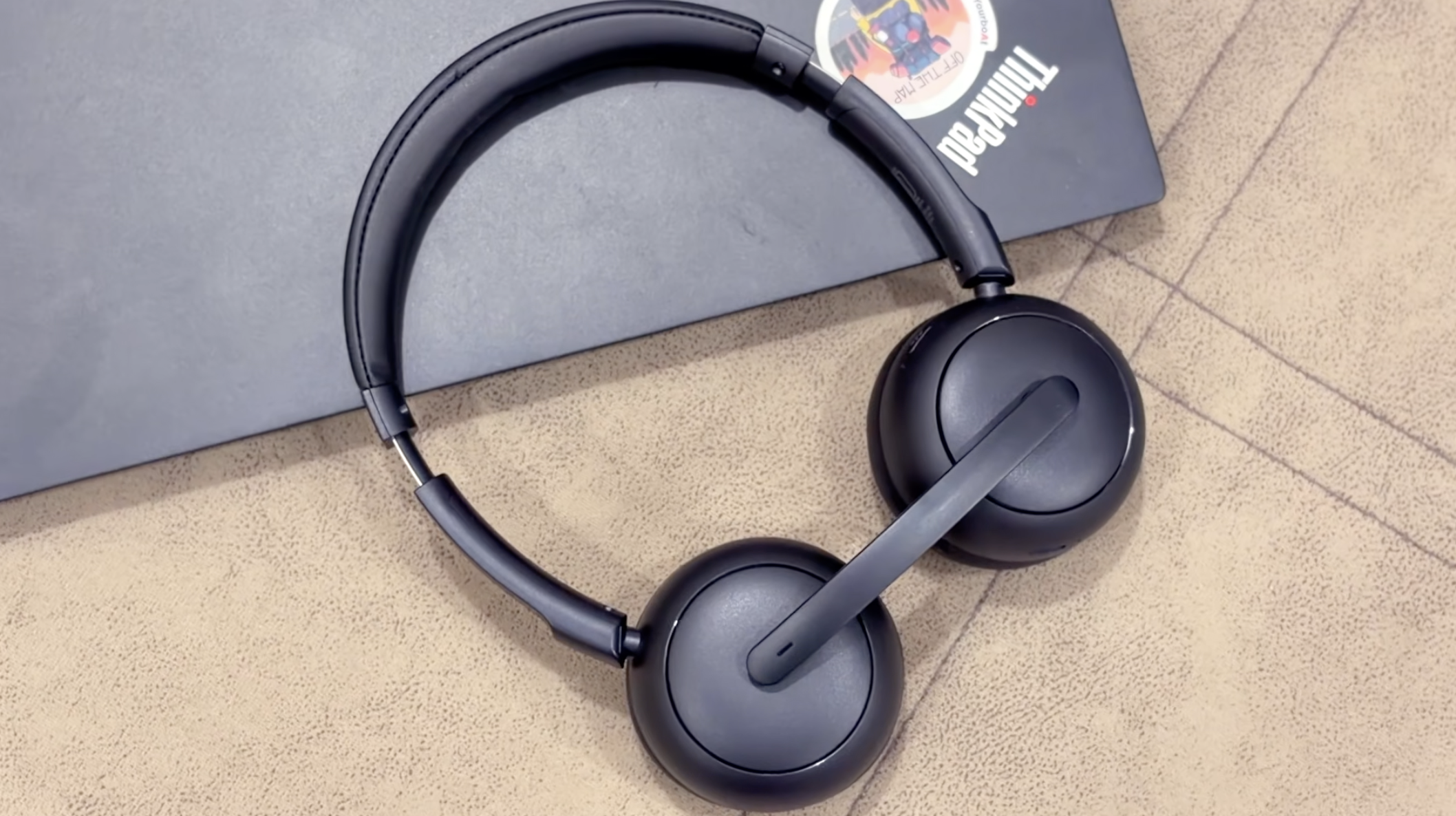 Portronics Muffs A3 — shown in use during a Zoom video call session